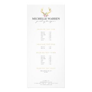 Bohemian Gold Antlers with Flowers Rack Card