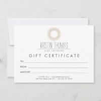 Bohemian Gold Sun Mandala Gift Certificate