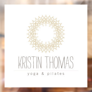 Bohemian Gold Sun Mandala Yoga, Boutique, Salon Window Cling