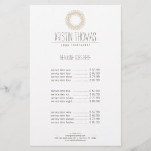 Bohemian Gold Sun Mandala Yoga Flyer