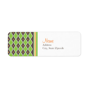 Bohemian Green Return Address Label
