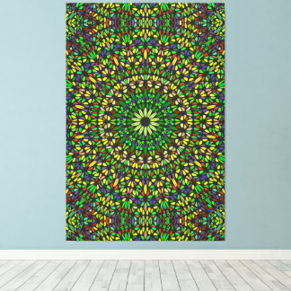 Bohemian Green Stone Mandala Premium Wrapped Canvas Print