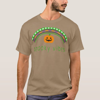 Bohemian Halloween Rainbow & Pumpkin Spooky Vibes T-Shirt