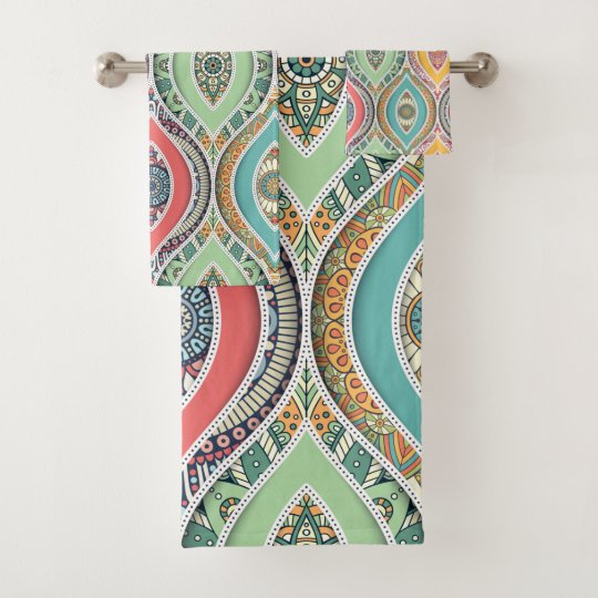 Bohemian hippie bath towel set Zazzle.co.uk