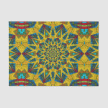 Bohemian Hippie Blue Yellow Floral Ethnic Tribal