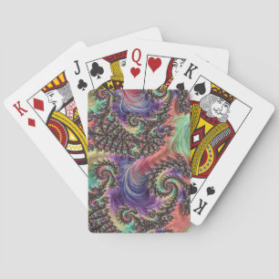 Bohemian Hippie Colourful Jewel Tone Fractal Art Playing Cards