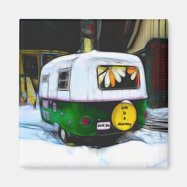 Bohemian Hippie Life Is A Journey Travel Trailer Magnet (Front)