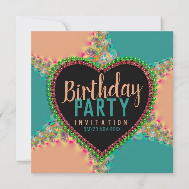 Bohemian Hippy Girls Night Dinner Party Invitation (Front)