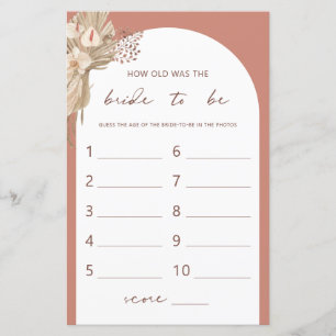 Bohemian How old was the bride shower game