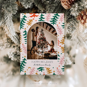 Bohemian Hygge Modern Boho Family Holiday Card