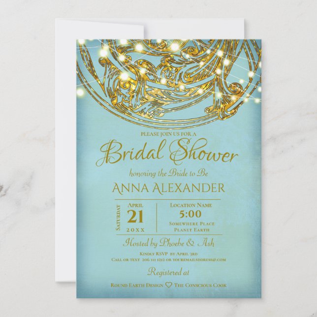 Bohemian, Indian Inspired Art Nouveau Invitation (Front)