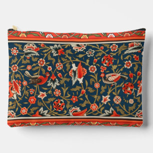 Bohemian Indo-Persian Floral Pattern Vintage Red  Accessory Pouch