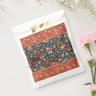 Bohemian Indo-Persian Floral Pattern Vintage Red Favour Bags