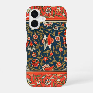 Bohemian Indo-Persian Floral Pattern Vintage Red iPhone 16 Case