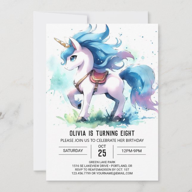 Bohemian Kids Horse Birthday  Invitation (Front)