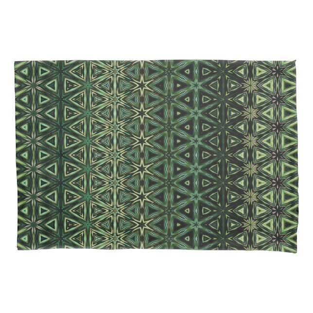 Bohemian Kitsch Green Pattern Pillowcase (Front)