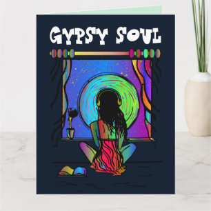 BOHEMIAN LADY GYPSY SOUL BIRTHDAY BIG CARD