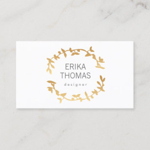 BOHEMIAN LEAF WREATH LOGO in GOLD Business Card