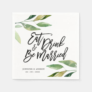 Bohemian Leaves Wedding Napkin