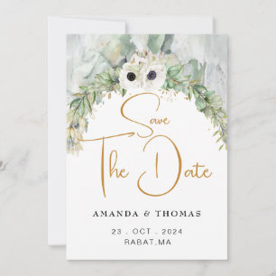 Bohemian Lush Greenery Arch Summer Garden gold Save The Date