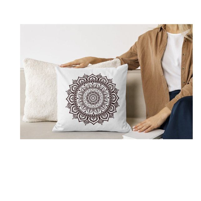 Bohemian mandala cushion Throw Pillow (Creator Uploaded)