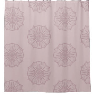 Bohemian Mandala Hand Drawn Blush Shower Curtain