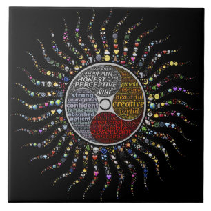 Bohemian Mandala, Positive Inspiring Words Tile