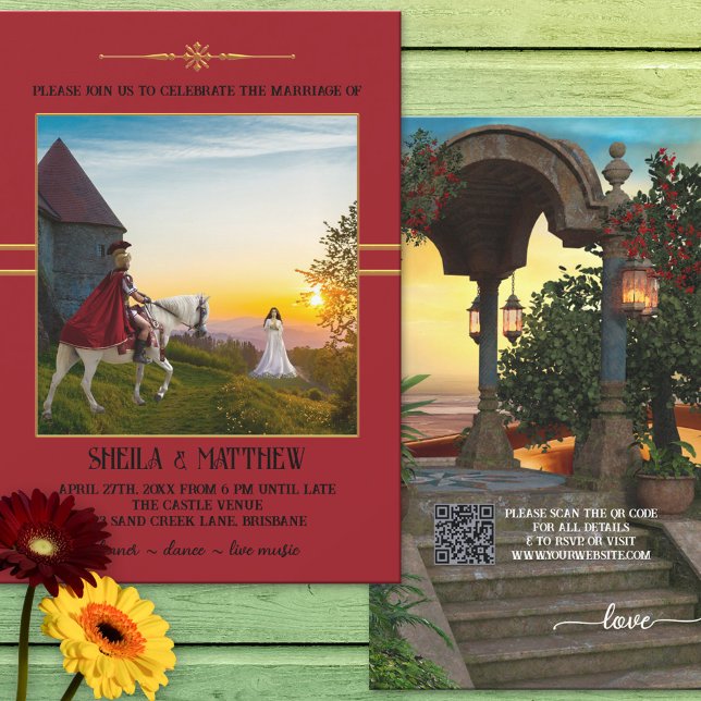 Bohemian Mediaeval Photo Wedding Invitation (Creator Uploaded)