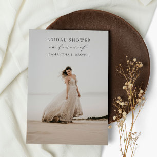 Bohemian Minimal Photo Bridal Shower Invitation