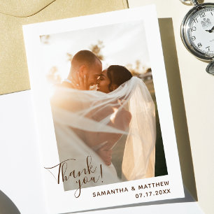 Bohemian Minimalist Photo Wedding Thank You Card