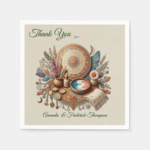 Bohemian mix of colours and decor theme napkin