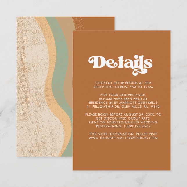 Bohemian Modern Earth Tones Details Enclosure Card (Front/Back)