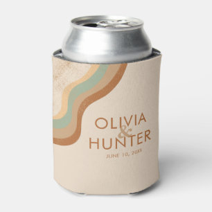 Bohemian Modern Terracotta Wedding Can Cooler