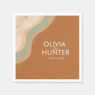 Bohemian Modern Terracotta Wedding  Napkin