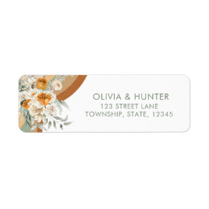 Bohemian Modern Terracotta Wedding Return address 