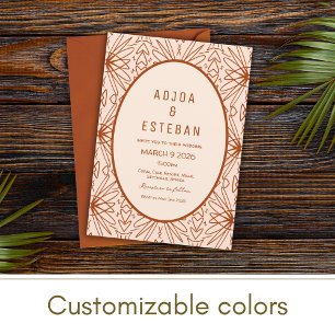 Bohemian Modern Tribal Pattern Wedding Invitation