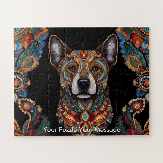 Bohemian Mosaic Majesty The Painted Dog Jigsaw Puzzle (Horizontal)