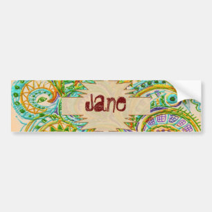 Bohemian Name Sticker