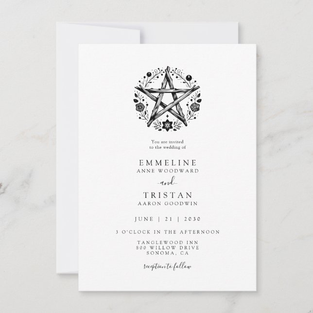 Bohemian Nature Wedding Invitation (Front)