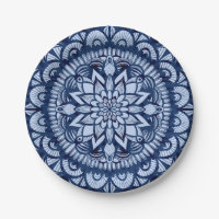 Bohemian Navy Blue Tie Dye Mandala