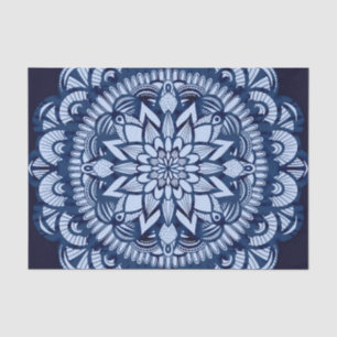 Bohemian Navy Blue Tie Dye Mandala Tissue Paper