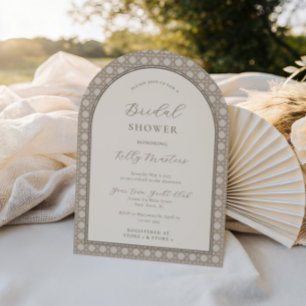 Bohemian Neutral Woven Bamboo Bridal Shower Invitation