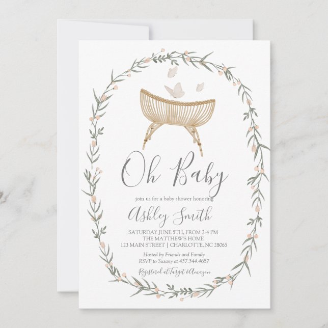 Bohemian Oh Baby Shower Invitation (Front)