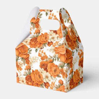 Bohemian orange flowers favour box