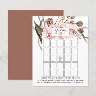 Bohemian Orchid Bridal Shower Bingo Game Card