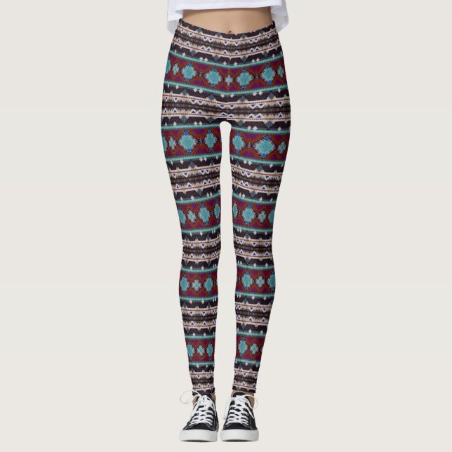 Bohemian ornament in ethno-style, Aztec Leggings (Front)