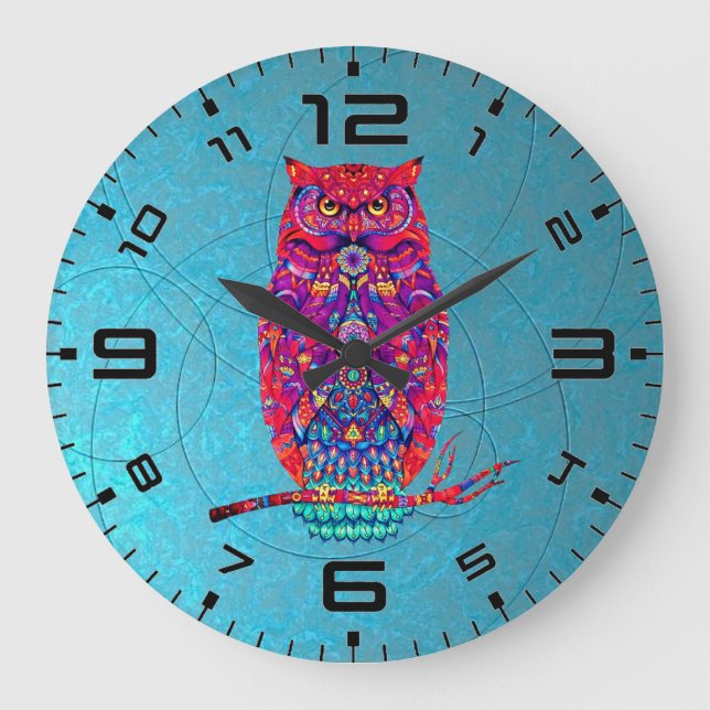 Bohemian Owl Clock – Whimsy & Style in Every Tick (Front)