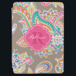 Bohemian Paisley Custom Monogram iPad Air Cover<br><div class="desc">Custom design features an elegant ornate hand-drawn bohemian mehndi henna tattoo illustration with botanical floral and paisley swirls. Click the Customise It button to add your name and monogram to create your own unique one of a kind design.</div>