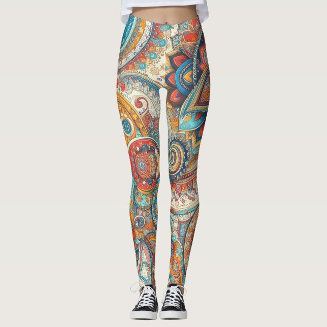 Bohemian Paisley no 10 Leggings (Front)
