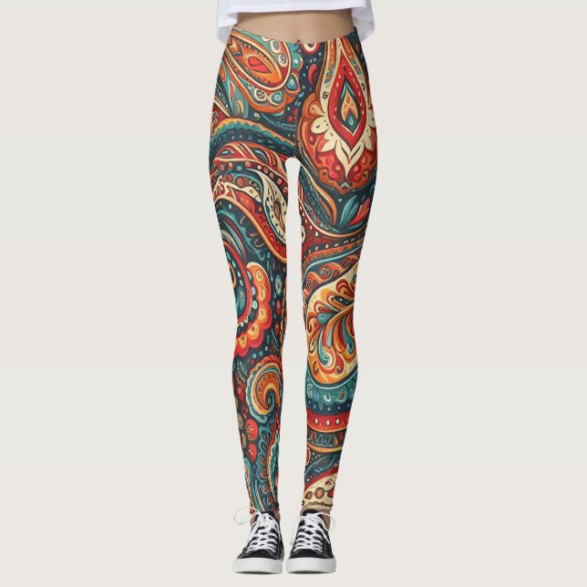 Bohemian Paisley no 5 Leggings (Front)